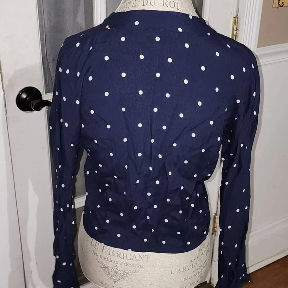 Rails Womens‎ Navy Blue Polka Dot Sloane Blouse XS - Picture 2 of 5